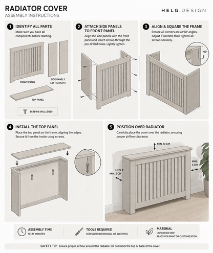 Helg Design Radiator cover MDF assembly instructions