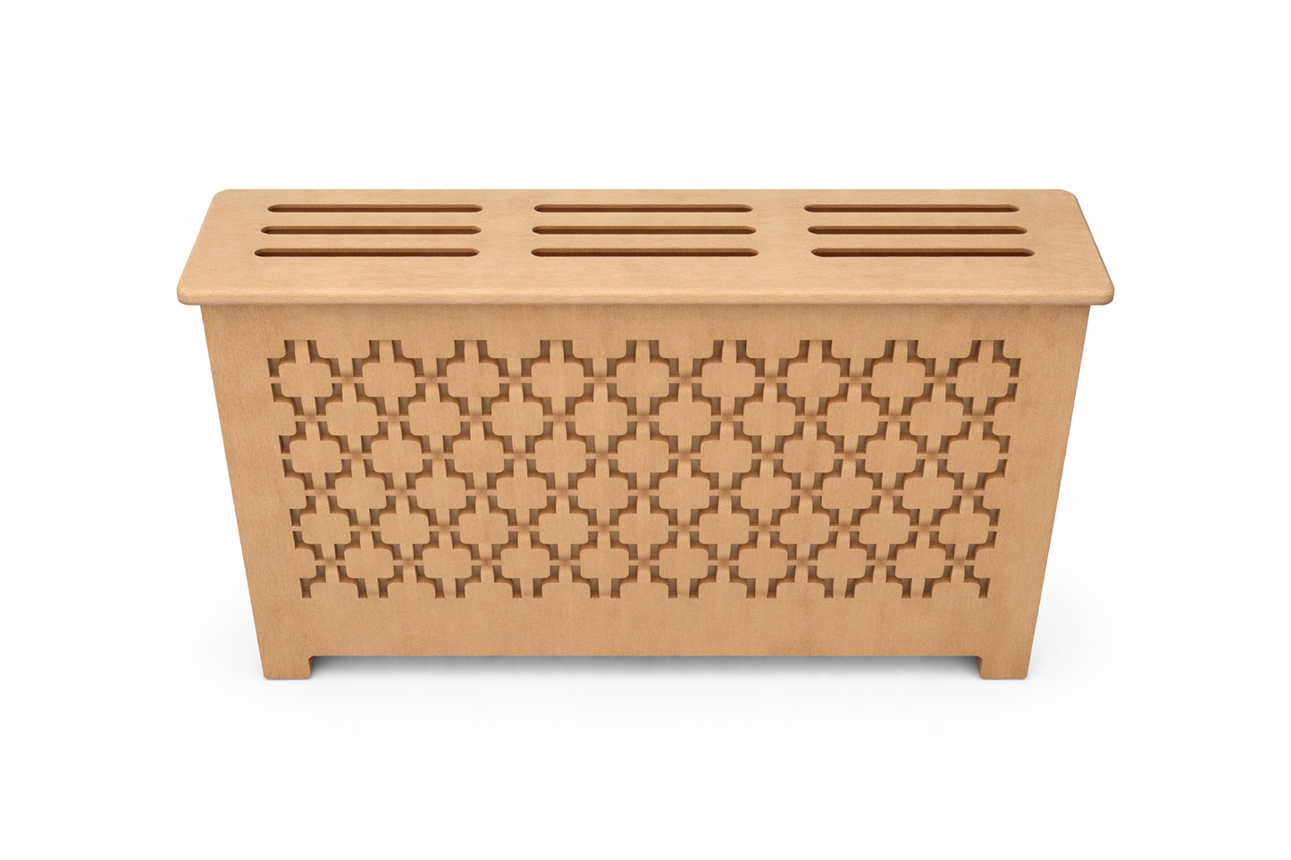 Helg Design Modern radiator cover Style 2 custom MDF unfinished top detail .