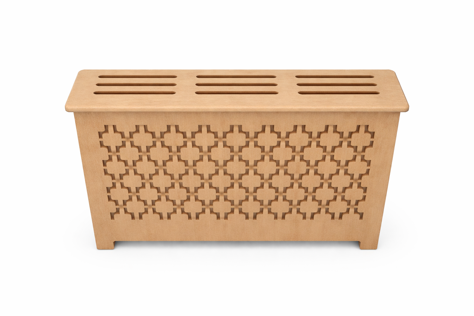 Helg Design Modern radiator cover Style 2 custom MDF unfinished top detail .
