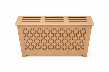 Helg Design Modern radiator cover Style 2 custom MDF unfinished top detail .